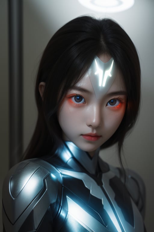 1girl,ultraman,delicate features,glowing eyes,glowing,<lora:好吃米-Ultraman-000009:0.3>,