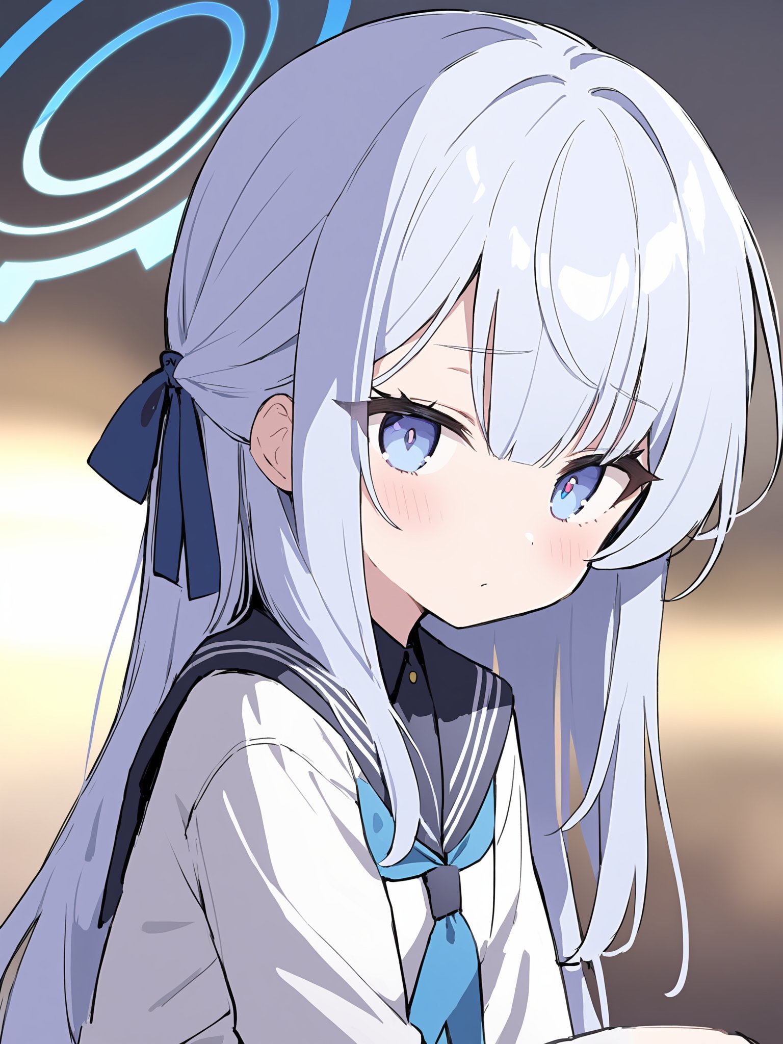 \(blue archive\), blue archive, azusa ,white_hair, blue eye, 