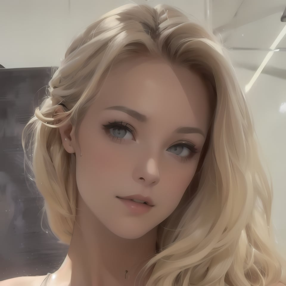 masterpiece, (close up shot:1.4), best quality, milf, 1girl, (Angele Van Laeken), fit, (blonde curled hair), (bangs fringe hairstyle:1.4), (tied hair:1.3), (single hair bun:1.4), mature_female, (blushing:1.4), (from_front), (facing_viewer), milfication, LexaLora.<lora:EMS-89606-EMS:0.600000>, <lora:EMS-17126-EMS:0.500000>, <lora:EMS-406193-EMS:0.600000>