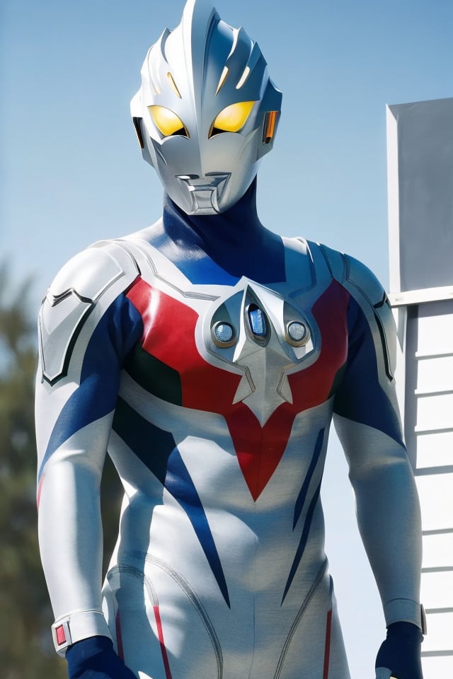 1boy,yellow eyes,Ultraman,bodysuit,fine texture,Photorealistic,<lora:好吃米-Ultraman:0.85>,Realistic Painting,ultraman 1 \(series\),