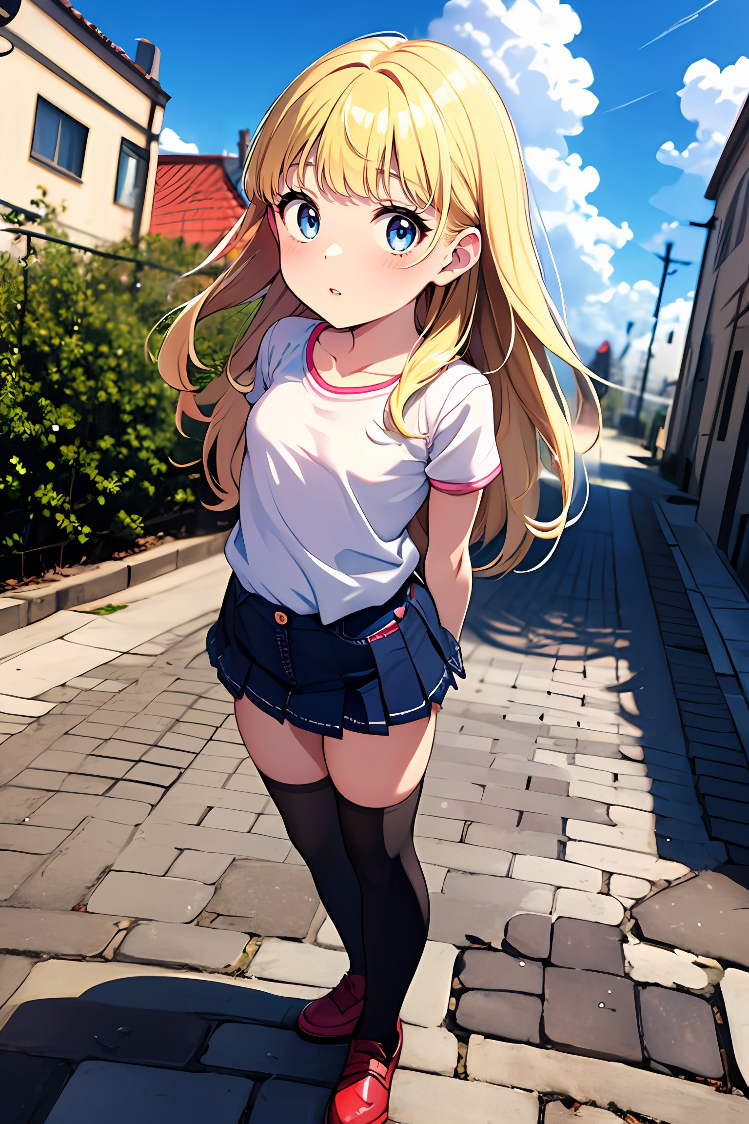 1girl, solo, blonde hair, very long hair, bangs, blue eyes, animejojihuku, full body, from above, nice hands, perfect hands<lora:EMS-3262-EMS:1.000000>, <lora:EMS-305265-EMS:0.800000>, <lora:EMS-28546-EMS:1.500000>