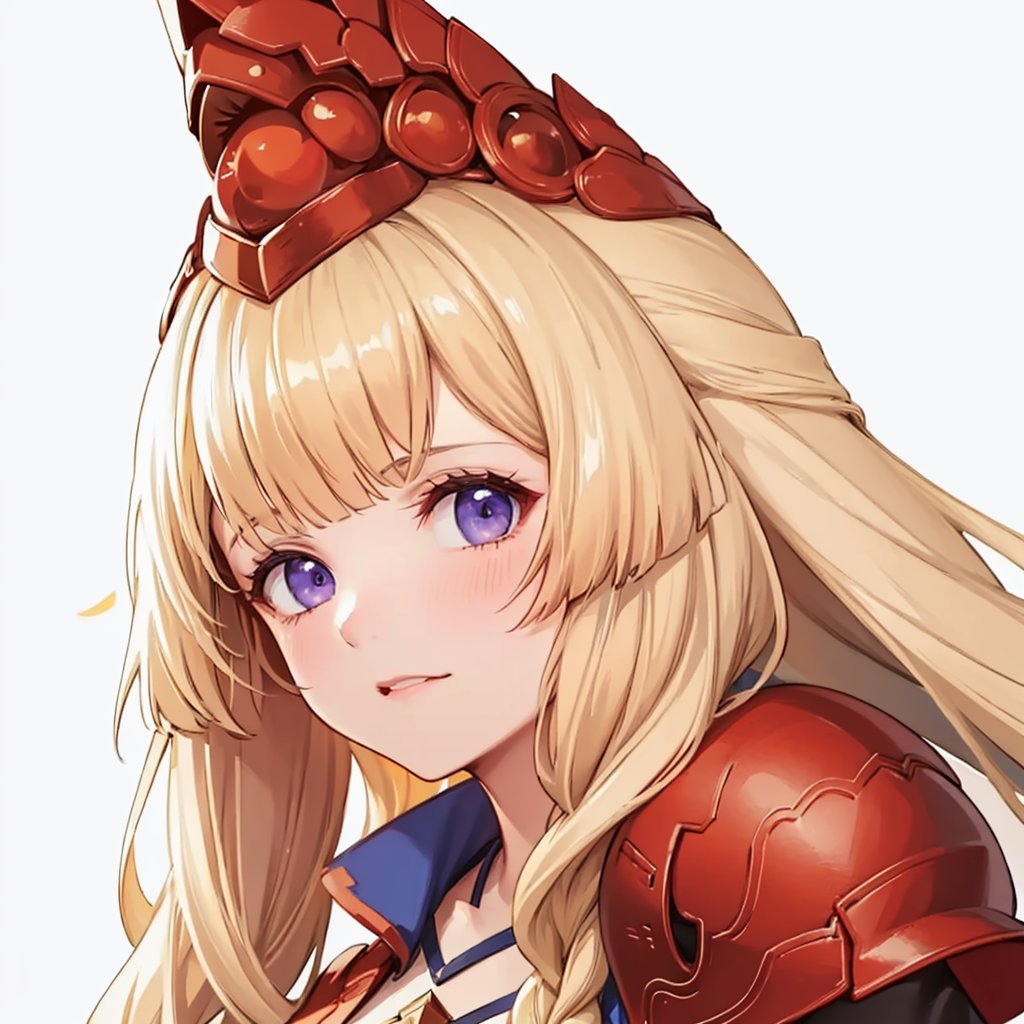 masterpiece,best quality, highly detailed, portrait,close-up,upper body,athena (granblue fantasy),1girl<lora:athena_(granblue_fantasy):1>,simple background,white background,