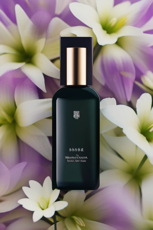 (masterpiece:1.33),(bestquality:1.33),(ultra-detailed:1.21),studio photography,(realistic:1.21),Product Photography,RAW photo,white flowers,purple flowers,leaves,(red flowers:0.8),volumetric lighting,Morning sunlight,square transparent glass bottle,film grain,<lora:MooMoo-Flower Cosmetic:1>,<lora:LCM-SD1.5:1>,