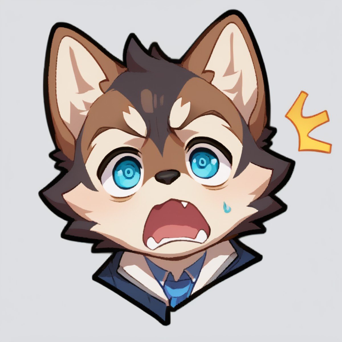 score_9,score_8_up,score_7_up,score_6_up,score_5_up,score_4_up BREAKmihoyo,chibi,bust portrait,1boy,furry,wolf,male focus,transparent background,wide eyed,shocked,amazed,open mouth,solo,<lora:mihoyo_XL_AdamW-000012:1>,