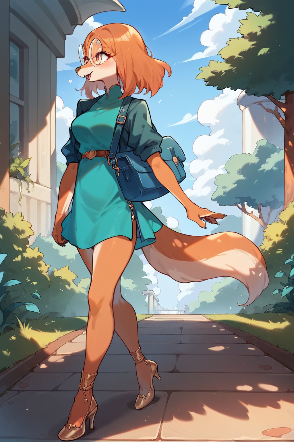 score_9, score_8_up, score_7_up,((best quality)), absurdres,<lora:SukiLanePXL:1> sukilanepxl, anthro, 1girl, teal dress, teal jacket, high heels,full body, nude, walking, meadow,,<lora:Smooth Anime Style LoRA XL:0.7> Smooth, Anime, <lora:Expressive_H:1> Expressiveh, 