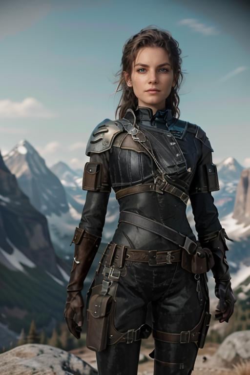 <lora:HXarmour_062:0.8>,mountain,Facing forward,hxarmour,1girl,(gray armour:1.3),ultra-detailed,extremely delicate and beautiful,(by exquisite colors block),masterpiece,best quality,unreal engine 5 rendering,movie light,movie lens,movie special effects,detailed details,HDR,UHD,8K,CG wallpaper,