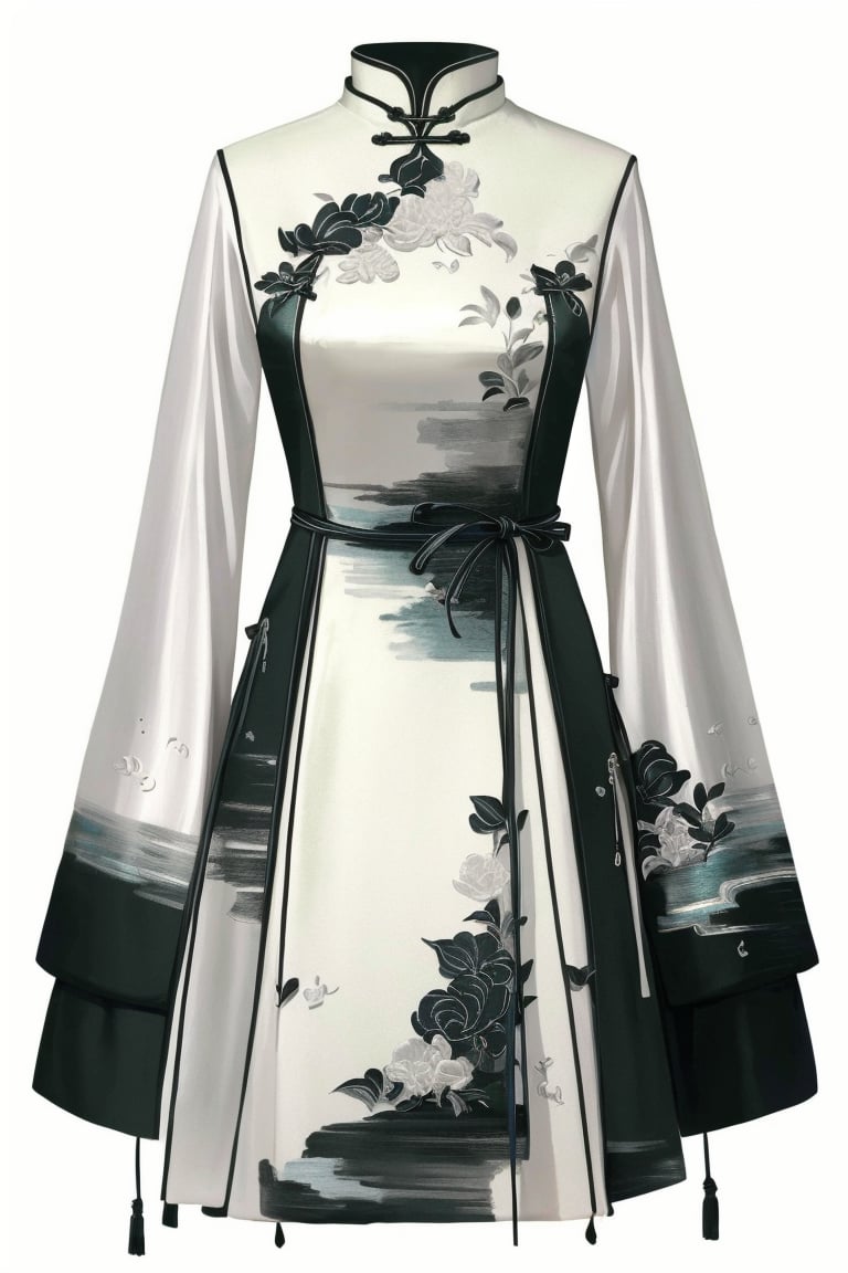 ((HRD, HUD, 8K)),((masterpiece, best quality)), highly detailed,ClothingDesign, solo, cable, wire, cheongsam, no humans, simple background, white background, ﻿﻿ <lora:20240601-1717209436687:0.8>