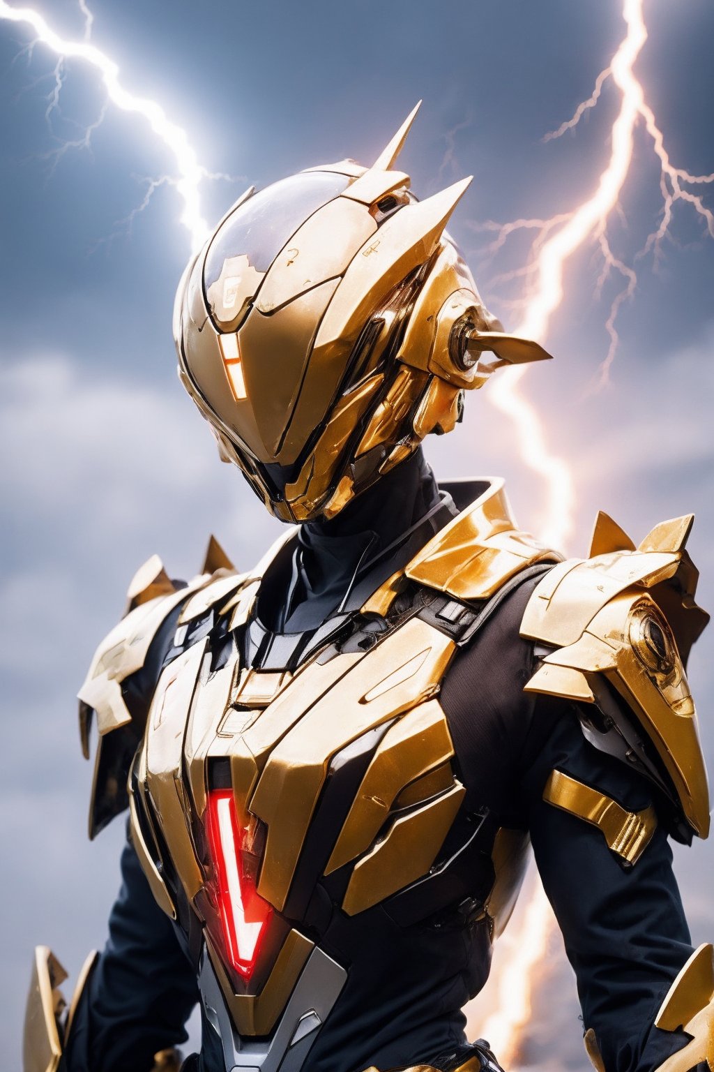 masterpiece,best quality,full details,(cybermech bodysuit:0.9),(simple background:1.2),saibo,armor,lightning art,