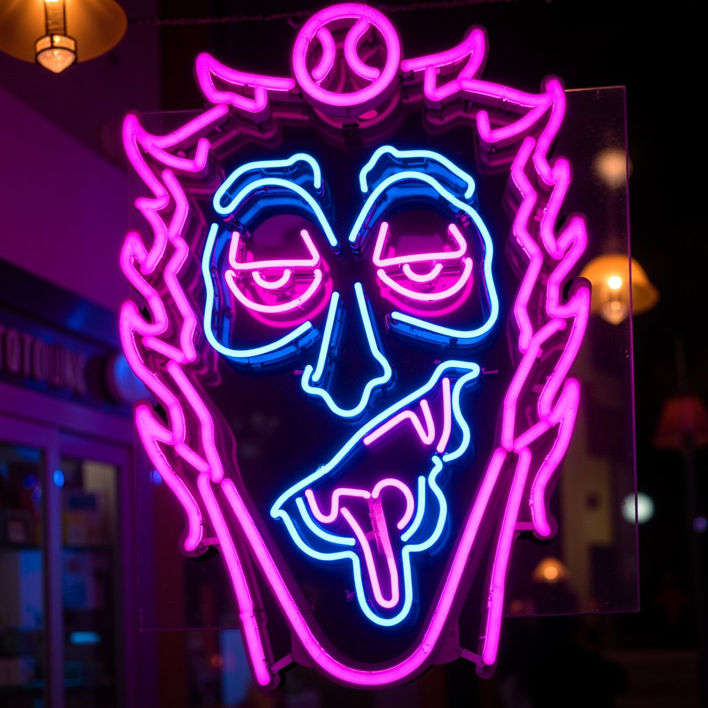 neon sign of a tattoo shop with a demon face on it, neon face tattoo, neon tattoo, neon signs in background, bright neon signs, ritualistic tattoos, neon signs, neon electronic signs, ominous neon lighting, tattoos and piercings, face tattoos, colorful neon signs, harsh neon lights, piercing, strong neon lighting, dark neon lighting, low-key neon lighting, few neon signs, some have neon signs, harsh neon lighting, with neon lighting, neon sign, cold neon lighting, face tattoo, colorful neon lighting, cyberpunk signs, bright neon lighting, tribal piercing and tatoos, neon lights and adds, piercings, facial tattoos, piercings resembling plasma jets, tattoo parlor photo