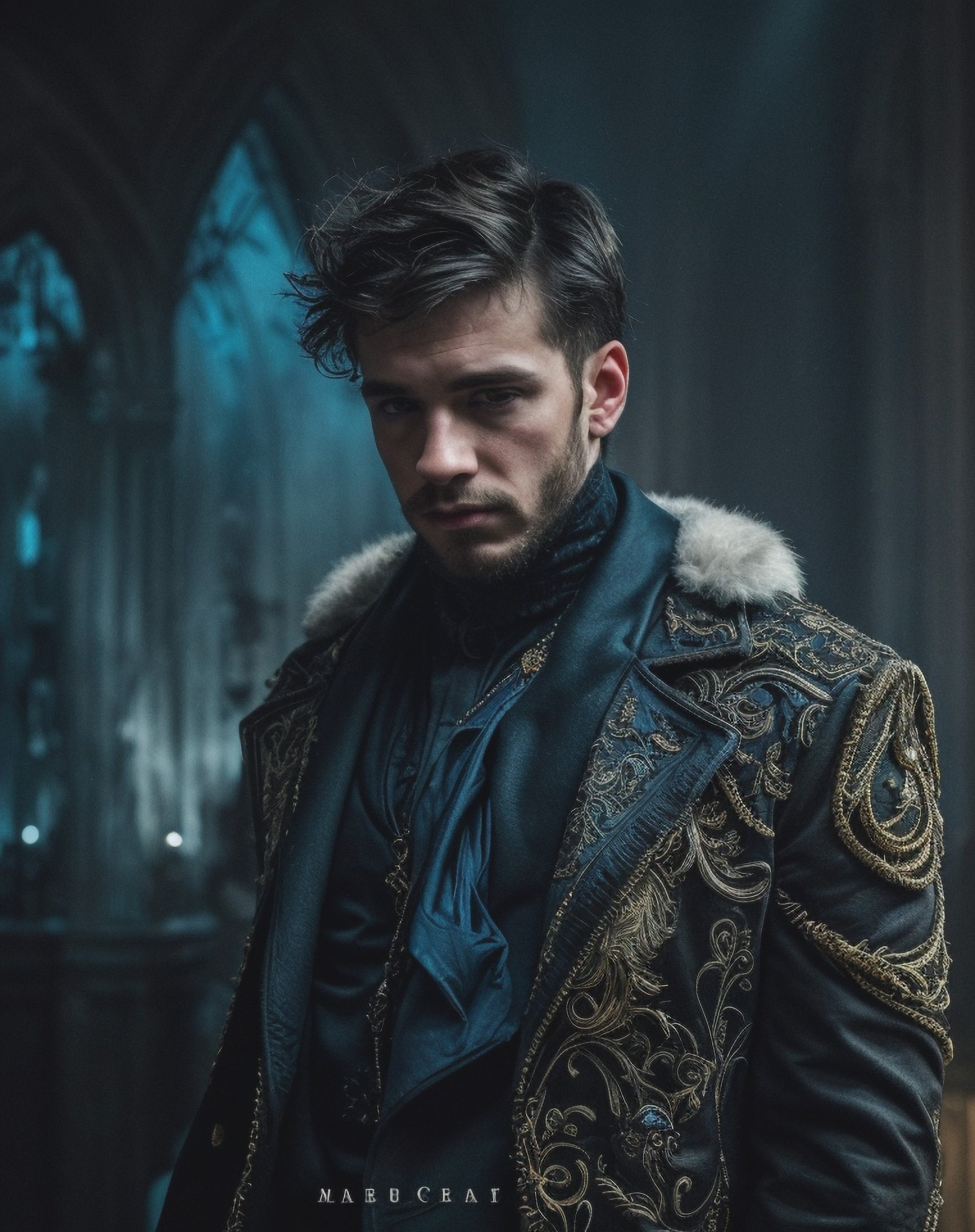 Cinematic Portrait, Decora, manly young adult scally man, detailed background, Cold Colors, masterpiece, masculine, elaborate, elegant, modified, magic atmosphere, complex, magical composition, beautiful detailed, ambient, unique, romantic