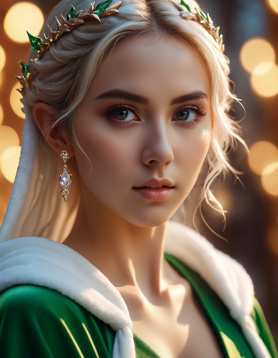 cinematic photo portrait, Kawaii anime, hyper detailed, close up of an athletic beautiful woman, wearing Elf robe, cute Pins, (by Sherry Akrami:1.2) , sculptural installations, dynamic dramatic beautiful full taking, beautiful composition, grand illumination, warm light, background inspired, beautiful, epic composition . 35mm photograph, film, bokeh, professional, 4k, highly detailed