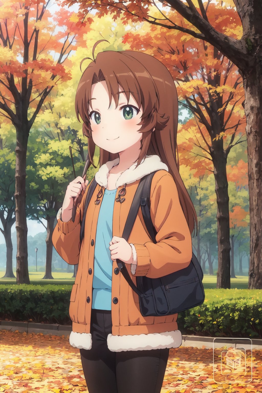 <lora:0 nonkomari:1>, nonkomari,dwarf,little_girl,petite,nature,smile,in autumn,