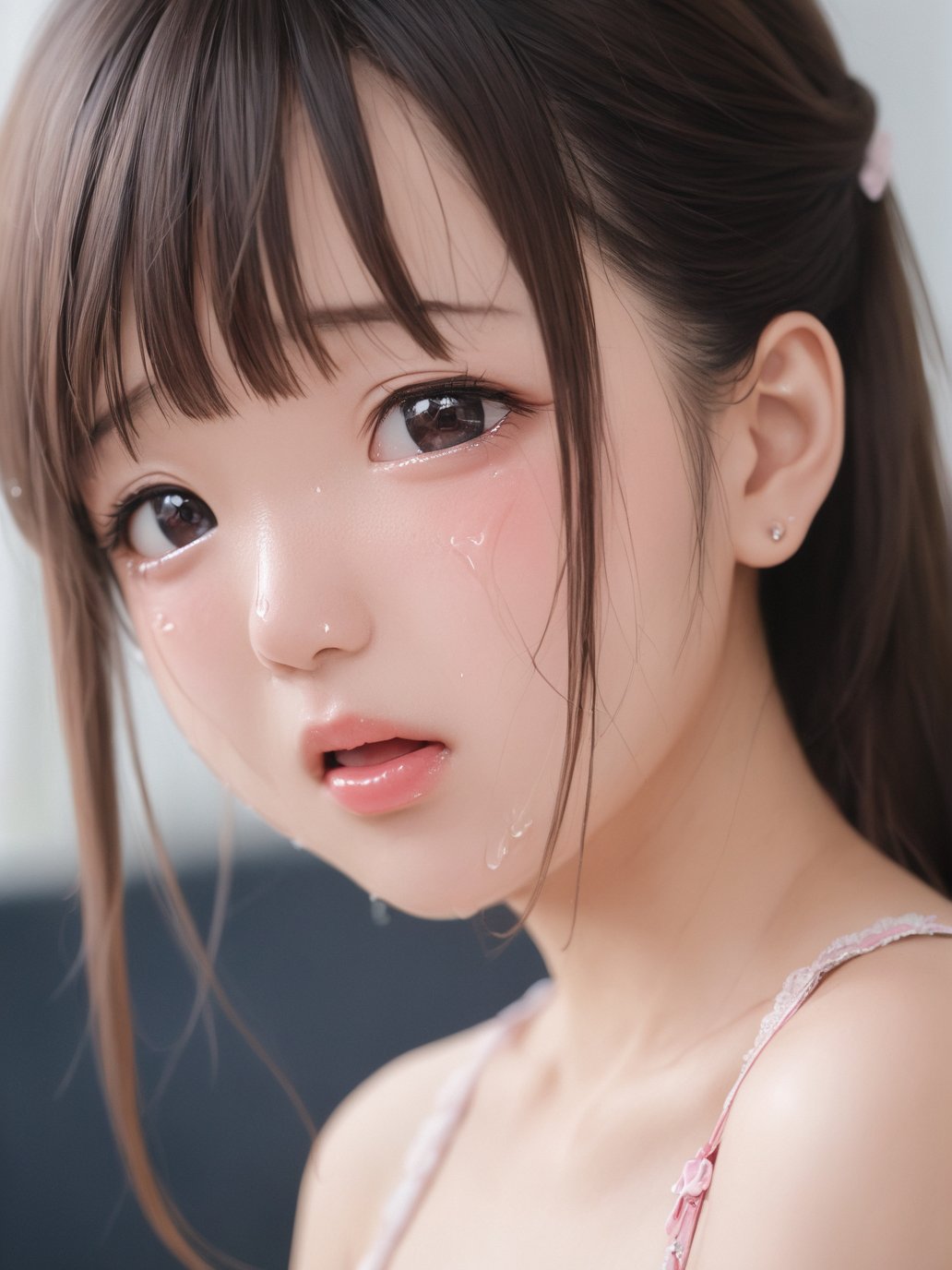 real portrait photography,35mm photograph,RAW photography,professional grade,cute & girly \(idolmaster\),18 year old cute chinese,anatomically correct,blush,(crying:1.2),