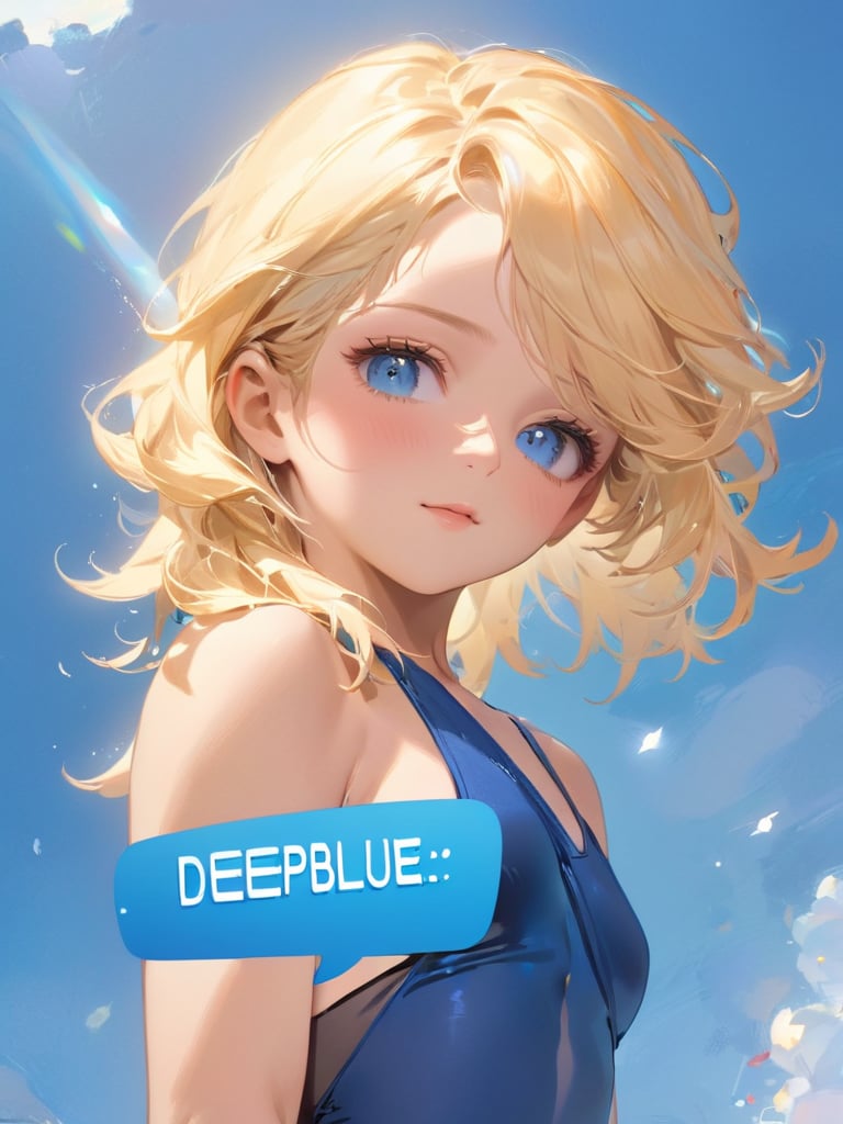 (speech bubble saying "DeepBlue"):3,long straight blonde  black underware preteen,from below,ultra detailed,aesthetic,best quality,photorealistic,ecstasy of flower,dynamic angle,elegant,a brutalist designed,romanticism,  skin detail realistic, ultra realistic