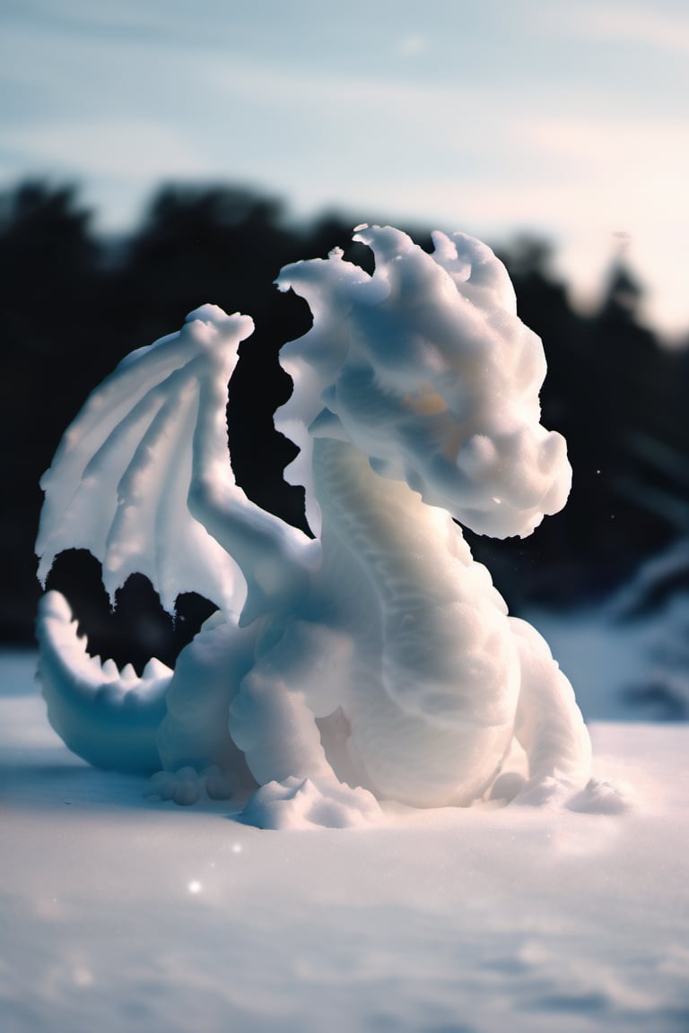 <lora:aether_snow_test_2_231219_SDXL_LoRA_1e-6_128_dim_70_epochs_epoch_65:1> full-body photo of a dragon made of snow, swimming, cinematic