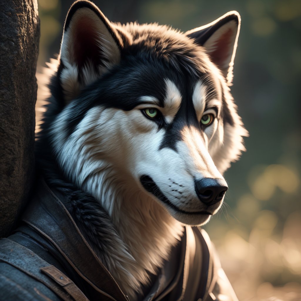 male canine, siberian husky, BREAK, (unreal engine:1.5), (masterpiece, best quality, ultra realistic, 4k, 2k, (high detail:1.3), film photography, soft focus, RAW photo, photorealistic, analog style, subsurface scattering, photorealism, absurd res)