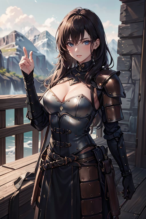 <lora:HXarmour_061:0.8>,mountain,__pose,hxarmour,1girl,(__color__ leather armour:1.3),ultra-detailed,extremely delicate and beautiful,(by exquisite colors block),masterpiece,best quality,unreal engine 5 rendering,movie light,movie lens,movie special effects,detailed details,HDR,UHD,8K,CG wallpaper,