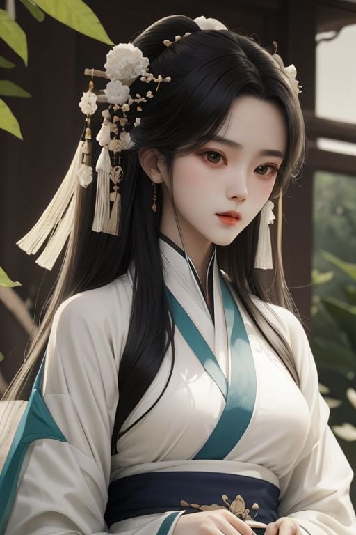 APO <lora:Hanfu:1.5>, a woman, (close-up), (from above:0.05)