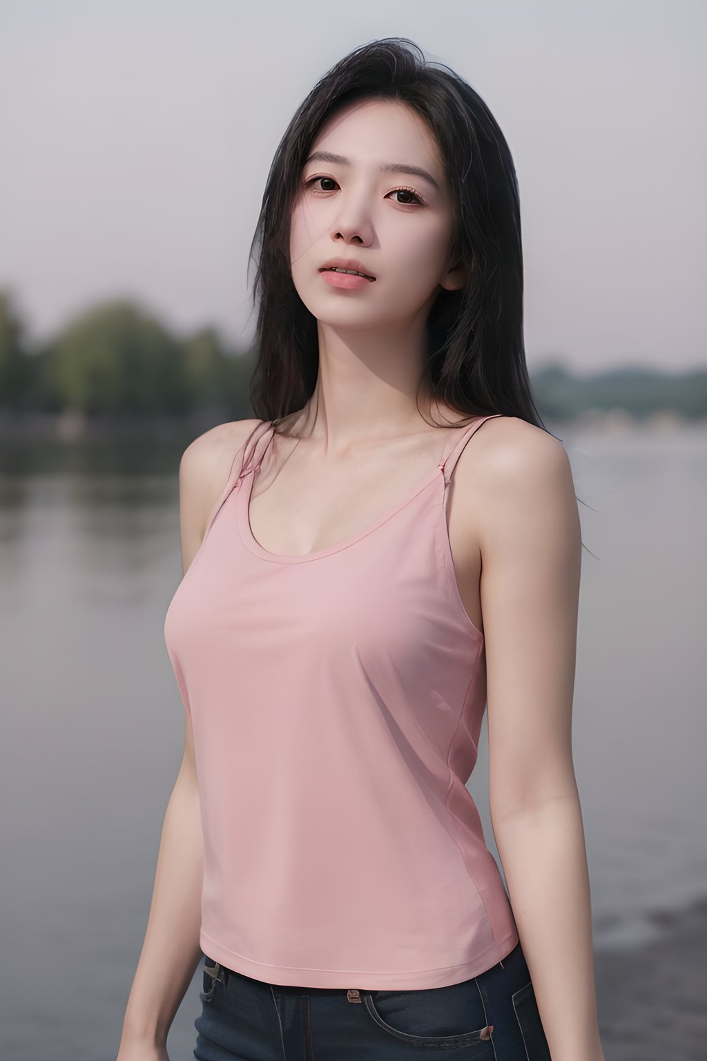 <lora:0830_05:0.7>,pink tank_top,, 1girl,realistic,masterpiece, best quality, photorealistic, HDR,detail