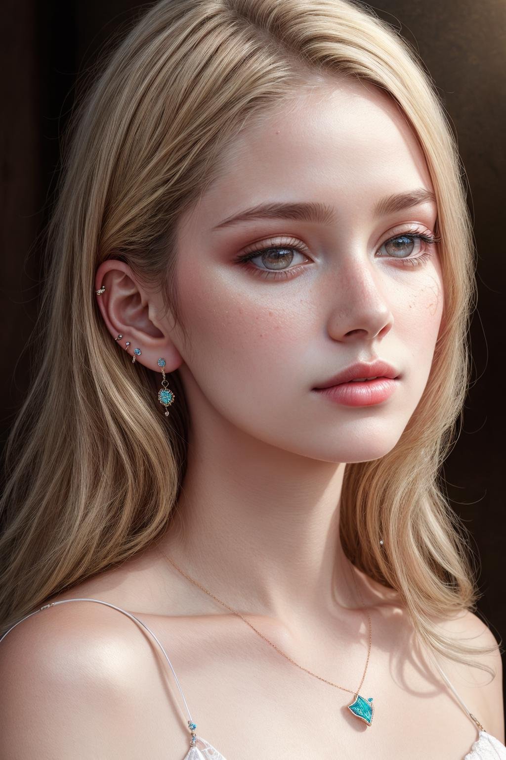 ((Masterpiece, best quality,photography, detailed skin, realistic, photo-realistic, 8k, highly detailed, full length frame, High detail RAW color art, diffused soft lighting, shallow depth of field, sharp focus, hyperrealism, cinematic lighting,close up)),edgEarPiercing, blonde woman,  solo,1girl, piercing, ring, heart shaped ear piercing, wearing edgEarPiercing, <lora:edgEarP_LoRA:0.7>