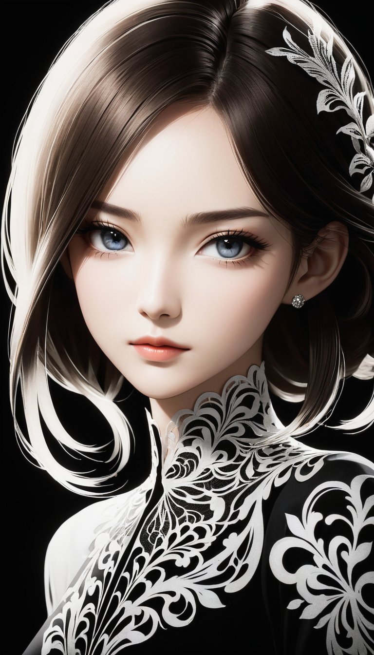 1girl,Elegant,Portrait Photogram,detailed gorgeous face,