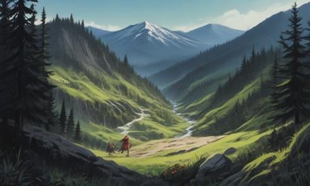 score_9, score_8_up, score_7_up, score_6_up, score_5_up, score_4_up, source_anime, BREAK, landscape, mountains, forest, cave,  <lora:PonyOldSchoolV2-08:1> 