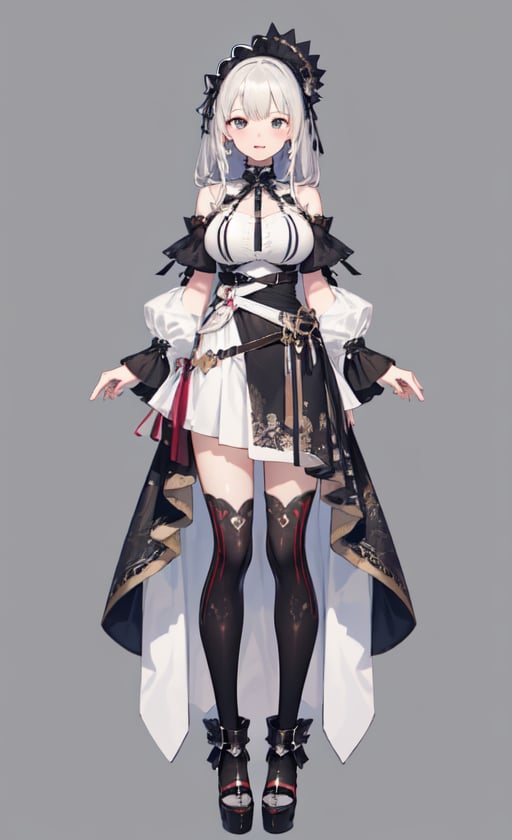 (masterpiece, best quality),1girl, vtuber-fullbody, (adult:1.4), (Big breasts:1.2),Fantasy, exaggerate,long skirt,,white background,simple background