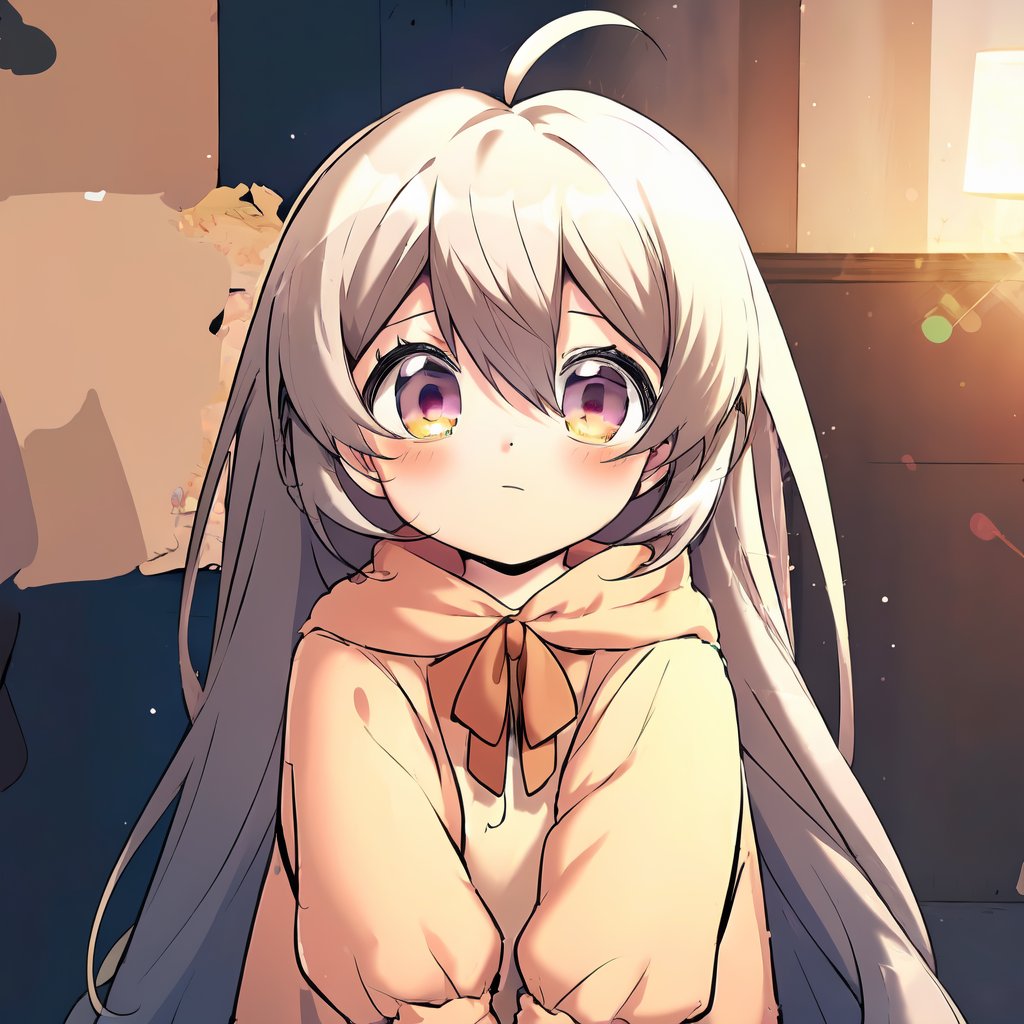 HDR,UHD,best quality,Highly detailed,masterpiece,Professional,<lora:linlin:1>,linlin,1girl,long hair,solo,ahoge,grey hair,bangs,ribbon,blush,hair between eyes,very long hair,facing viewer,loli,female child,