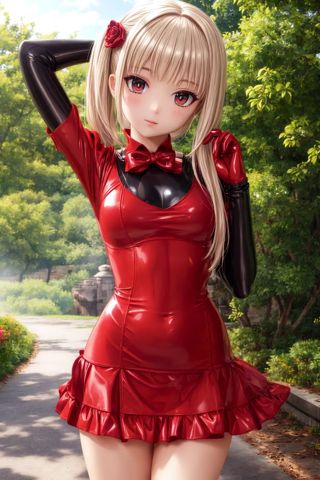 shiny sissy luxury latex dress for doll, subtle ambient glow, global illumination,  <lora:flat2:-1>, 