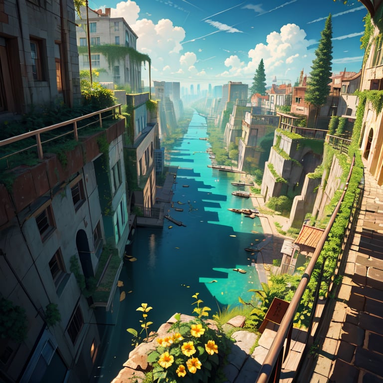 (masterpiece, best quality:1.1),a0b,deep cityscape,architecture,scenery,lance vines,overgrown,outdoors,deep wide shot,from above,very aesthetic,<lora:Ayuli2424SD1.5.64.0.921tx1-000005:0.8>