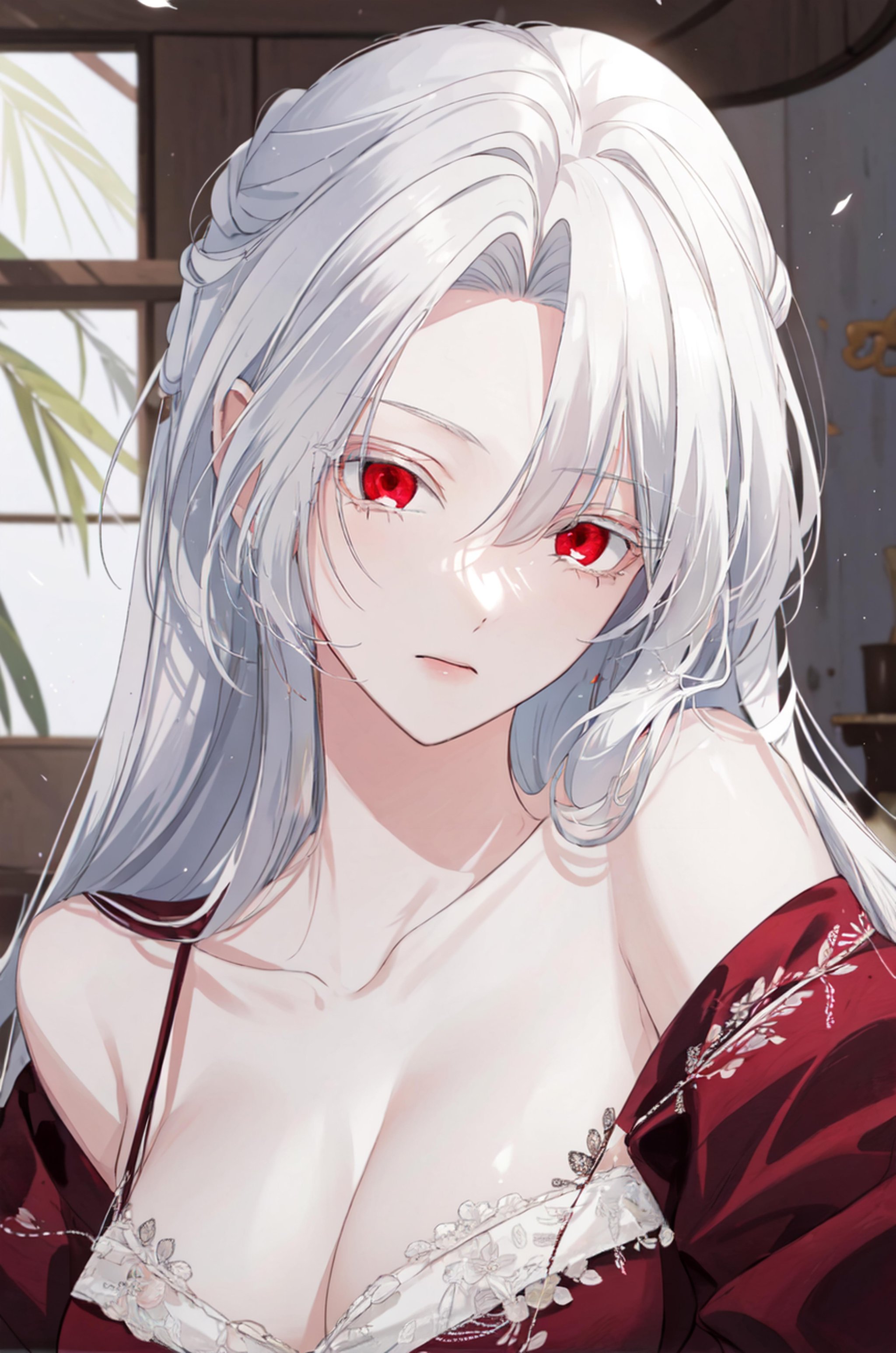 masterpiece, (best quality), 1girl , white hair, Raviel, red eyes, <lora:RavielIvansia:0.7>