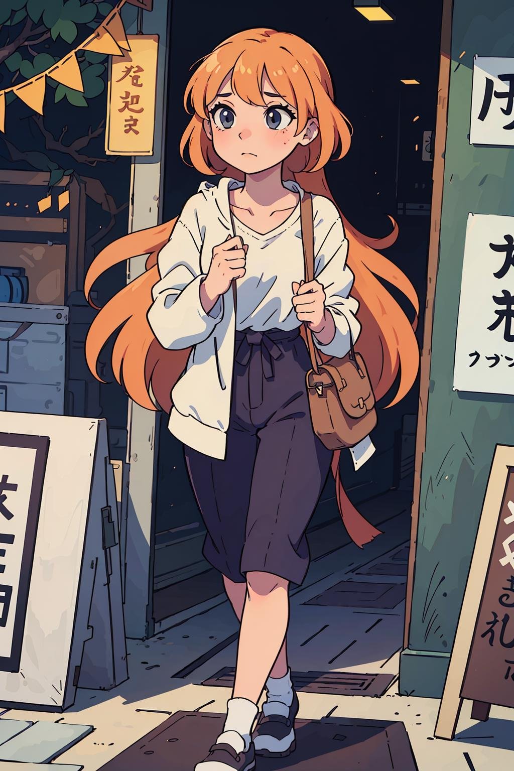 (best quality:0.8) perfect anime illustration, a pretty woman walking around in Tokyo