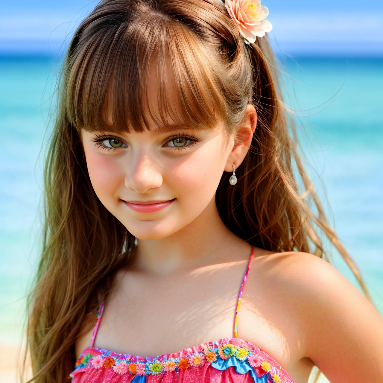 best quality, close up of smiling (AIDA_LoRA_KtM:1.13) <lora:AIDA_LoRA_KtM:0.98> in a swimsuit posing on the seashore, little girl, pretty face, naughty, intricate pattern, studio photo, studio photo, kkw-ph1, hdr, f1.8 , getty images, (colorful:1.1)