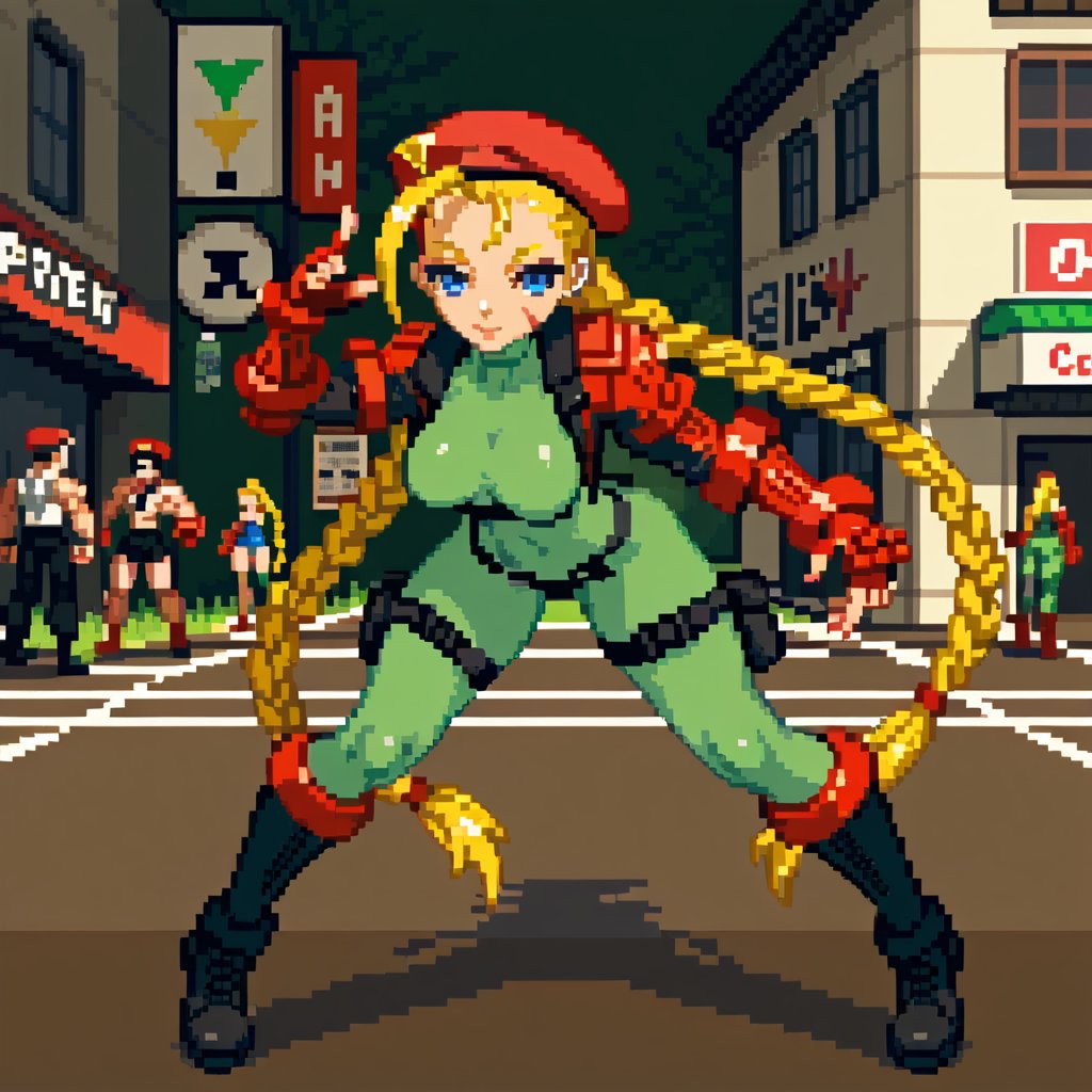 (Cammy White from street street fighter), [pixel art]