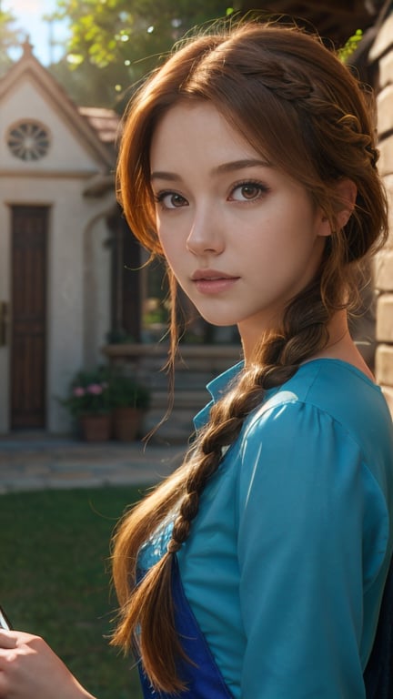 masterpiece,best quality, Rapunzel from Tangled like a gorgeous real girl with a braid who is drawing her tower, ultra realistic 8k, natural lighting, sunlight, masterpiece, photorealism, epic composition, anime artwork undefined . anime style, key visual, vibrant, studio anime, highly detailed