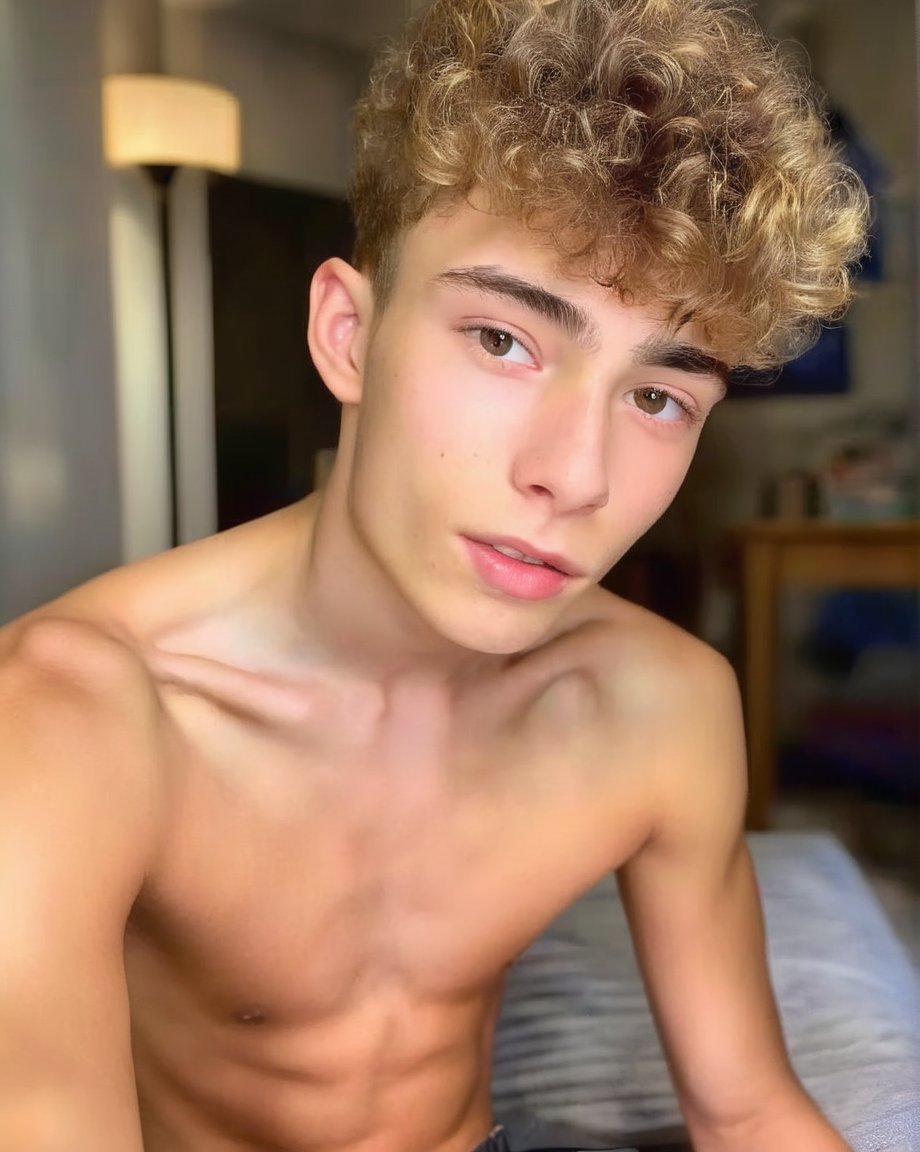 romeo_twink, a cute teen, shirtless, sitting at home, sharp focus, finely detailed face, male_only, sharp skin, masterpiece, photorealistic, ultra-detailed, fine skin detail, best, super fine, best quality, ultra highres, 8k, RAW photo<lora:EMS-353322-EMS:1.000000>