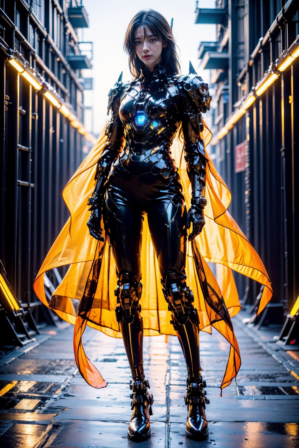 (best quality:1.4),(masterpiece:1.4),(photorealistic:1.4),(Realistic:1.2),(ultra high res, raw photo:1.4),(hdr, hyperdetailed:1.2),(8K:1.2),cinematic photo girl,cyberpunk,transparent luminous cloak,full body,