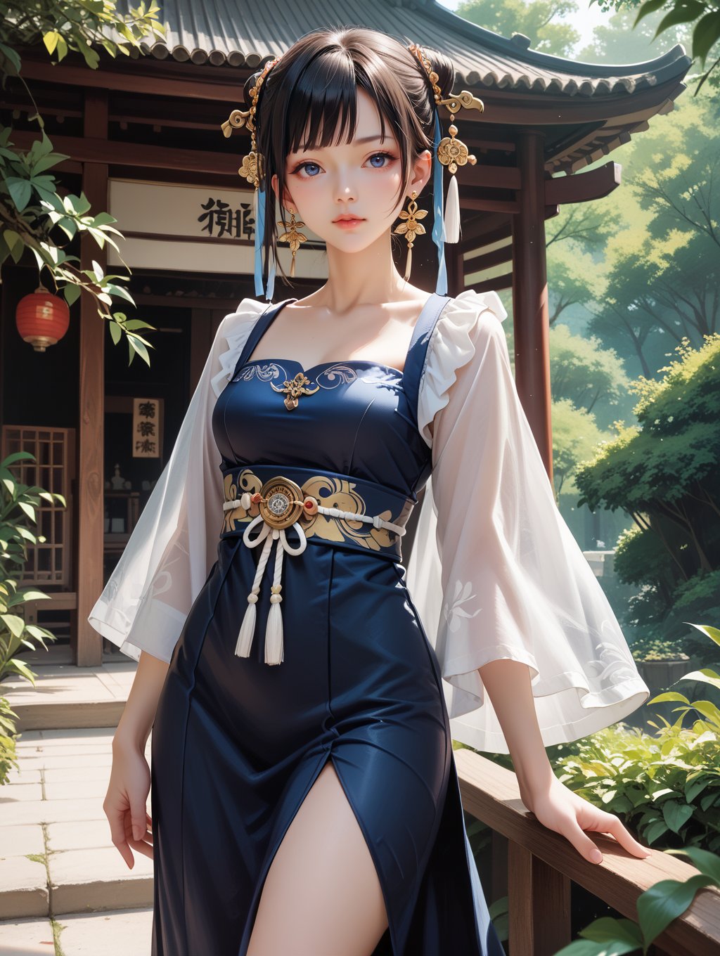 score_9, score_8_up, score_7_up,cowboy shot, 1girl, hanfu dress, 