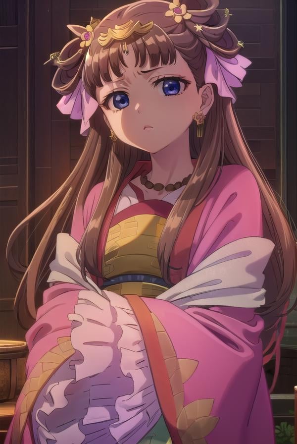 lishu, <lora:lishu s1-lora-nochekaiser:1>,lishu, long hair, brown hair, hair ornament, (purple eyes:1.1), tiara,BREAK jewelry, earrings, necklace, chinese clothes, hanfu,BREAK indoors,BREAK looking at viewer, (cowboy shot:1.5),BREAK <lyco:GoodHands-beta2:1>, (masterpiece:1.2), best quality, high resolution, unity 8k wallpaper, (illustration:0.8), (beautiful detailed eyes:1.6), extremely detailed face, perfect lighting, extremely detailed CG, (perfect hands, perfect anatomy),