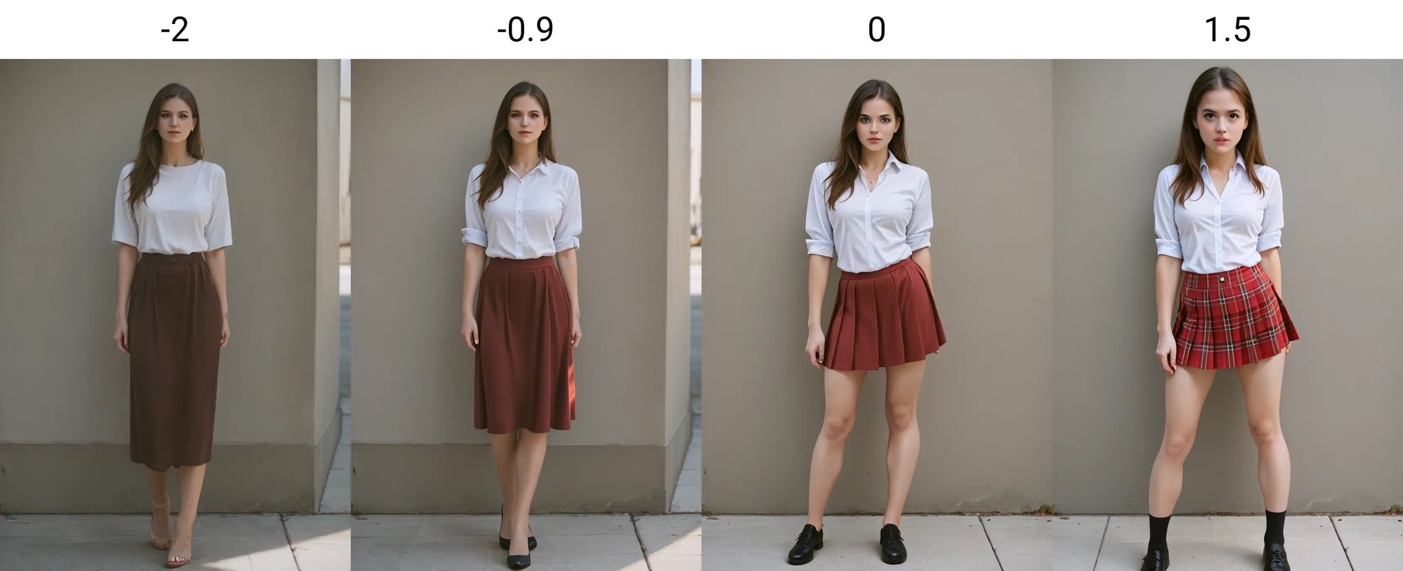 <lora:Skirt Length_alpha1.0_rank4_noxattn_last:-2>, woman, skirt, facing viewer, 