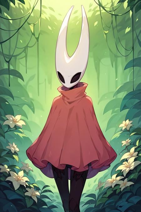 1girl, hornet_hk, red cloak, standing, <lora:Hornet Hollow Knight Pony XL:0.9>, score_9, score_8_up, score_7_up,