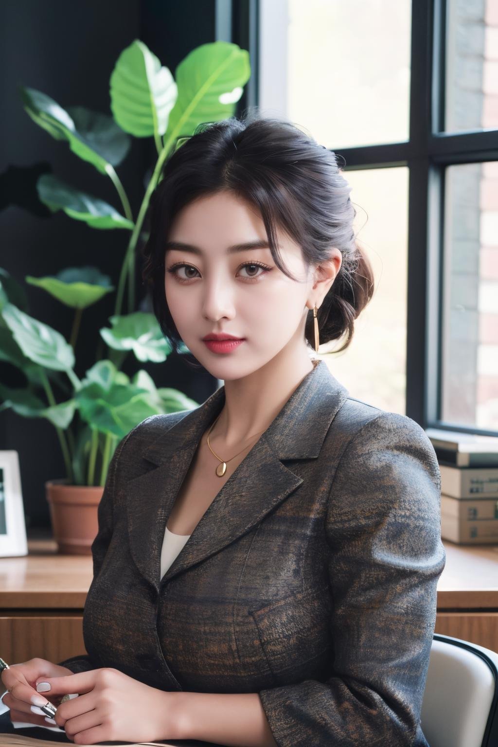 <lora:Jihyo_BRA:1>, a picture of Jihyo, office lady, suit, (detailed lighting, extremely detailed skin, extremely detailed hair, shadows, 8k), looking at viewer, (High Key Lighting), masterpiece, top quality, best quality, official art, unity 8k wallpaper, highres, ultra-high res, ultra-detailed, beautiful and aesthetic