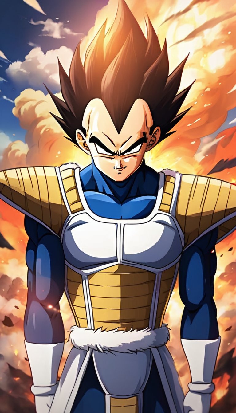 anime artwork  <lora:VegetaXL:.7>vegeta in grief and anguish . anime style, key visual, vibrant, studio anime,  highly detailed