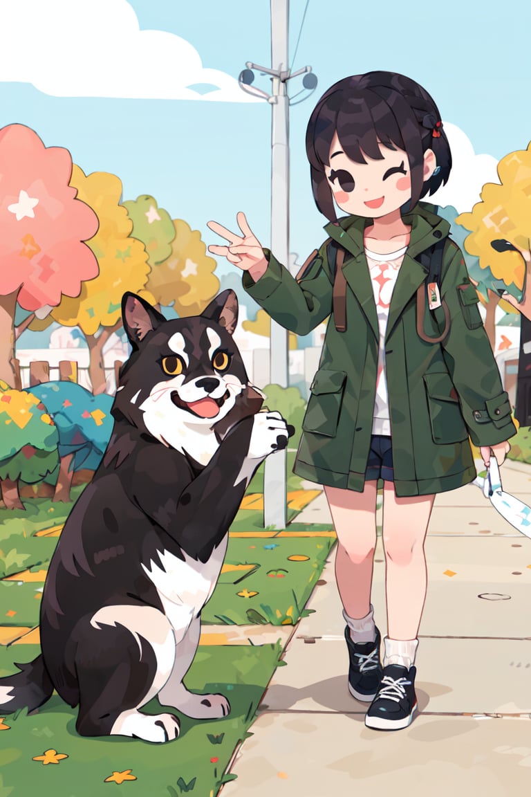 (masterpiece, best quality:1.2),1girl, smile,full body, coat styles2,park,outdoors, <lora:mmc_爱吃小鱼干1:1>,