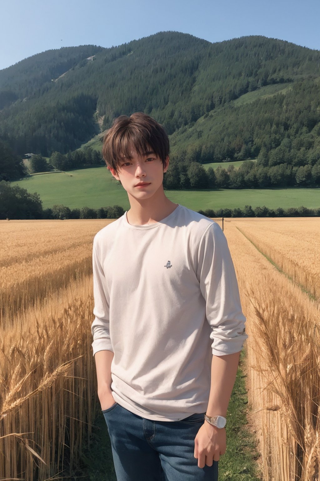 1boy,wheat field