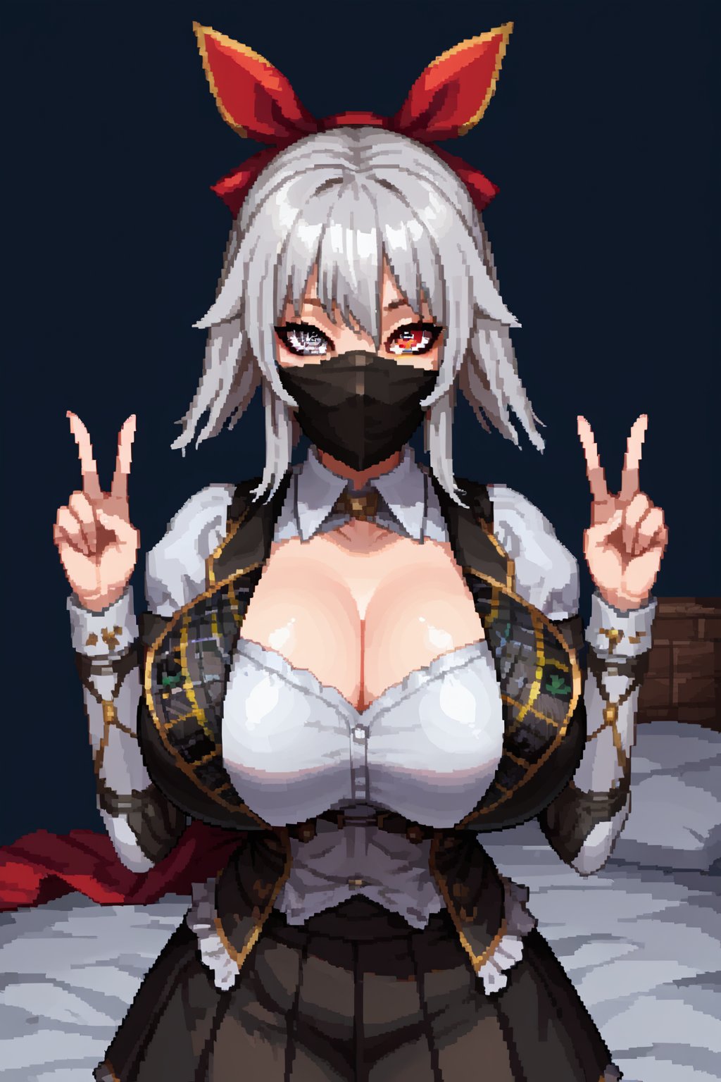 score_9_up, score_8_up, score_7_up, 1girl, android_mk3, mask, heterochromia, grey eye, looking_at_viewer, double v, huge breasts, expressive eyes<lora:EMS-443243-EMS:1.000000>