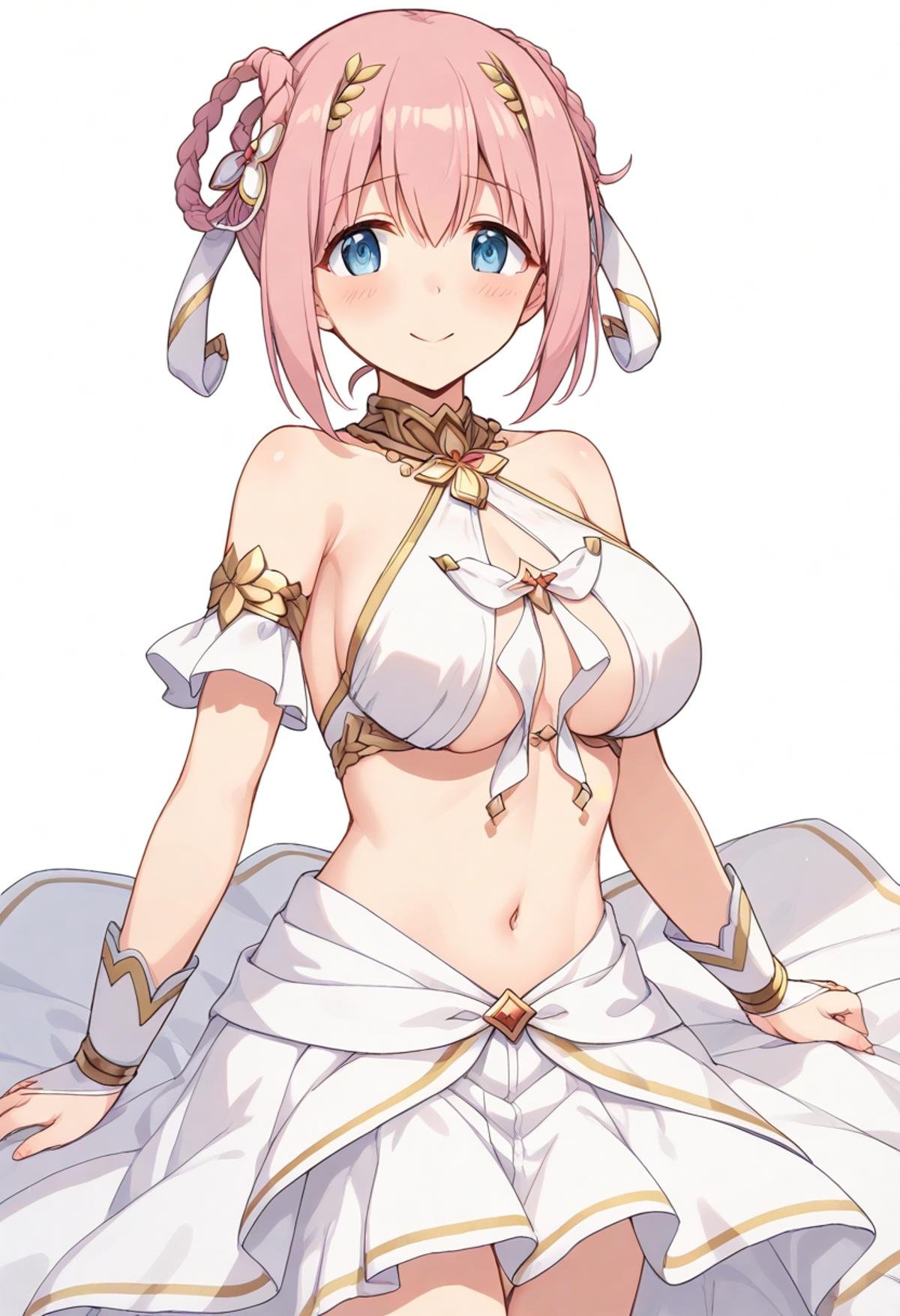 <lora:yui_XL-bf16-pony-v1:1>yui \(ceremonial\) \(princess connect!\),braided hair rings ,revealing clothes,white dress,, BREAK score_9, score_8_up, score_7_up, BREAK   <lora:HyLper-Accelerate-PAseer:1>,source_anime, best quality, masterpiece, uncensored,(clear eyes:1.2),(4 finger:0.5),zPDXLpg