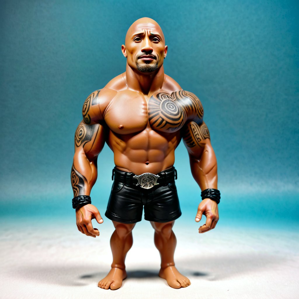 MHXL-Pos, miniature tattooed trobal version of Dwayne The Rock Johnson, claymation, solo,MHXL-Pos, miniature tattooed trobal version of Dwayne The Rock Johnson, claymation, solo