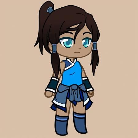 simple background, full body, korra, chibi