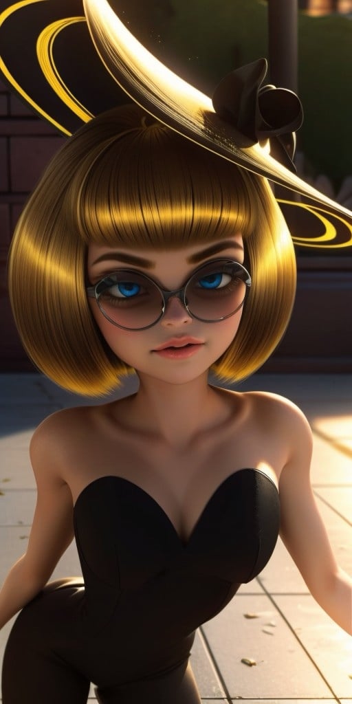 Hyperrealistic, photorealistic, super detailed, golden-blonde hair that is cut into a sharp bob with short bangs that frame her face, blue eyes, body like in real life, large pores, slender, fair-skinned, beautiful arms, medium breasts, unreal engine, octane render, droped shadow, bokeh, cinematic lighting, <lora:add_detail:0.5>, <lora:Volumetric_lighting:0.6>, golden-blonde hair that is cut into a sharp bob with short bangs that frame her face, blue eyes, Bourgeois, Audrey, , <lora:5c0a6cb9-541c-4929-a1a7-342e4d410603:0.7>